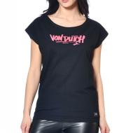 T-shirt Noir/Rose Femme Von Dutch Logo