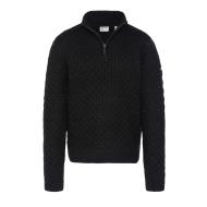 Pull 1/4 de Zip Noir Homme Schott Half