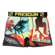 Boxer Noir/Jaune à Imprimés Homme Freegun Sk8 pas cher