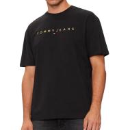 T-shirt Noir Homme Tommy Hilfiger Gold Linear