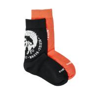 2x Paires Chaussettes Noire/Rouge Garçon Diesel J00186 pas cher