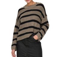 Pull Marron/Noir Femme JDY Stripe Pullover