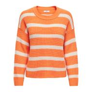 Pull à Rayures Orange Femme JDY Stripe pas cher