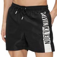 Short de bain Noir/Blanc Homme Calvin Klein Drawstring pas cher