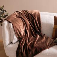 Plaid flanelle Marron Petrol Atmosphera 180x230 Cuddly vue 2