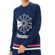 Sweat Bleu Femme Reebok Ft Crew pas cher