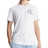 T-shirt Blanc Homme Calvin Klein Jeans Meta Monogram