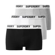 X3 Boxers Noir/Gris/Blanc Homme Superdry Trunk pas cher