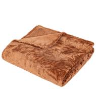 Plaid flanelle Marron Atmosphera 180x230 Cuddly pas cher