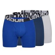 x3 Boxers Bleu/Gris Homme Under Armour Charged Cotton pas cher