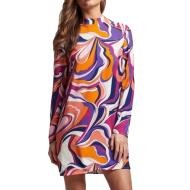 Robe Orange/Violette Superdry Femme Mock Neck pas cher