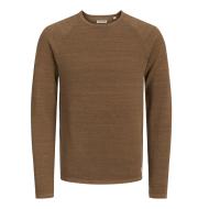 Pull Marron Homme Jack & Jones Knit Crew pas cher