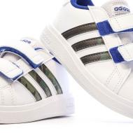 Baskets Blanches/Marine Garçon Adidas Grand Court 2.0 vue 7