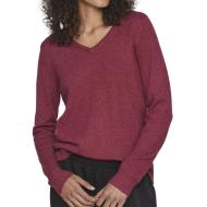 Pull Col V Prune Femme Vila 69