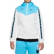 Sweat à Capuche Bleu/Blanc Garçon Nike Repeat pas cher