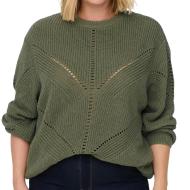 Pull Kaki Femme Only Carmakoma Carella pas cher