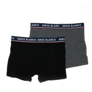 x2 Boxers Noir/Gris Serge Homme Blanco BCX2 vue 2