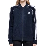 Veste bleu foncé femme Adidas Leather pas cher