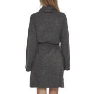 Robe Pull Grise Femme Vila Rollneck vue 2