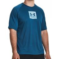 T-shirt Bleu Homme Under Armour Tech Prt pas cher