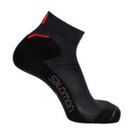 X1 Paire de Chaussettes Noir/Rouge Mixte Salomon Speedcross Ankle pas cher