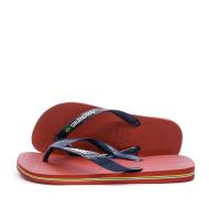 Tongs Rouge Homme Havaianas Brasil Logo pas cher