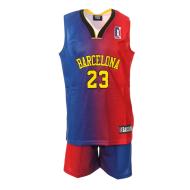 Barcelona Ensemble de basket Bleu/Rouge Enfant Sport Zone pas cher