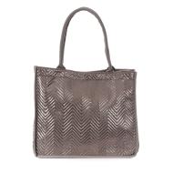 Sac Caba Fourre tout Gris Métallique Stella Green Matelasse Chevron 3