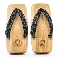 PSG Tongs Noires/Bois Homme/Femme vue 3