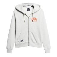 Sweat zippé Gris Clair Femme Superdry Ziphood pas cher