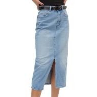 Jupe en jean Longue Bleu Femme Vero Moda Calf Denim Skirt pas cher