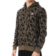 Sweat Zippé Kaki/Noir Homme Jott Mexico Camo pas cher