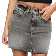 Jupe en jean Gris/Noir Femme Superdry Mini Skirt pas cher