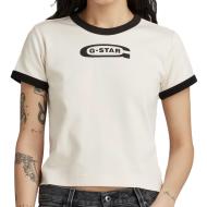 T-shirt Blanc Femme G-Star Raw Ringer Baby