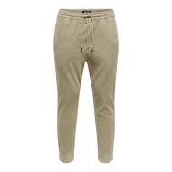 Pantalon Velours Beige foncé Homme Only & Sons Onslinus Cropped pas cher