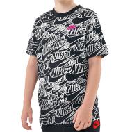 T-shirt Noir/Blanc Garçon Nike Aop pas cher