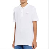 Polo Blanc Garçon Tommy Hilfiger KB0KB09103 pas cher