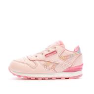 Baskets Rose Fille Reebok Classic Leather pas cher