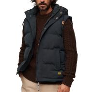 Doudoune sans Manche Marine Homme SUPERDRY Everest Hooded Puffer pas cher