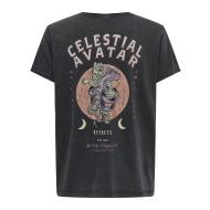 T-shirt Gris Femme Only Lucy Life vue 2