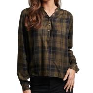 Chemise Kaki/Noir à Carreaux Femme Superdry W6011677A pas cher