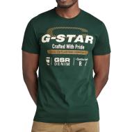 T-shirt Vert Homme G-Star Raw Old Skool pas cher