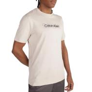 T-shirt Beige Homme Calvin Klein Jeans Double pas cher