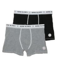 x2 Boxers Noir/Gris Homme Serge Blanco CLASS1