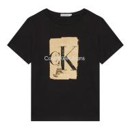 T-shirt Noir Garçon Calvin Klein Jeans Second Skin pas cher