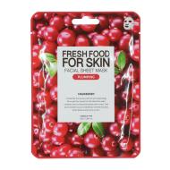 Masque en tissu à la cranberry repulpant Fresh Food Farm Skin