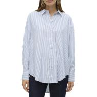 Chemise Blanche/Bleu Femme Vero Moda Nora pas cher