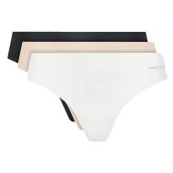 X3 Tangas Beige/Blanc/Noir Femme Tommy Hilfiger Underwear pas cher