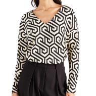 Blouse Imprimé Noir/Beige Femme Vero Moda Merve 2