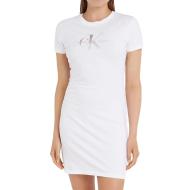 Robe Blanc Femme Calvin Klein Jeans Diffused Monologo pas cher